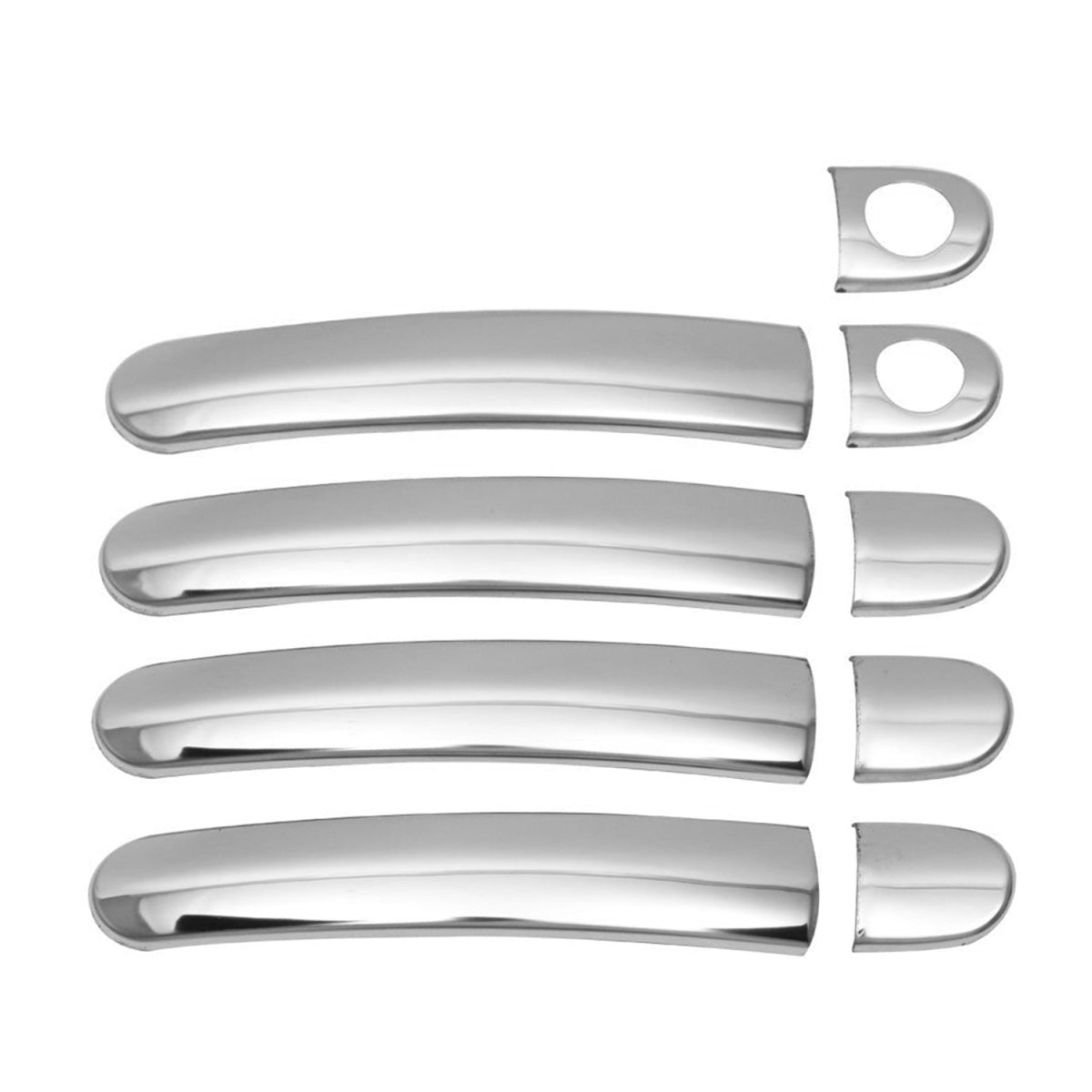 Volkswagen Jetta Door Handle Cover - Omac - 4 Door, 9 Pcs, S.Steel - Gloss Silver - 2011-2014